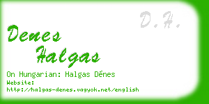 denes halgas business card